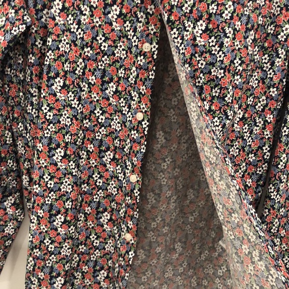 Stretch Secret Wash Organic Cotton Poplin mens floral button down 🌺 - Picture 6 of 9
